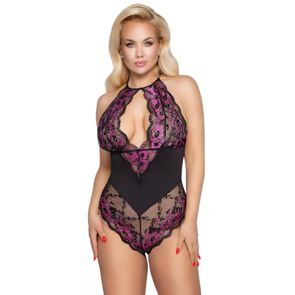 Cottelli Plus Size - blondebody - plus size - sort/lilla - 3XL
