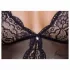 Cottelli - bodystocking med hofteholder - blondedetaljer - sort