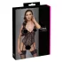 Cottelli - bodystocking med hofteholder - blondedetaljer - sort - L