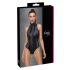 Cottelli Party - Sort kropsnær snake-mønstret bodystocking