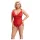 Cottelli Curves - bodystocking i gennemsigtig blonde - rød - 2XL