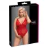 Cottelli Curves - bodystocking i gennemsigtig blonde - rød - 2XL