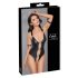 Cottelli Bondage - glinsende, ringet, åben body (sort)