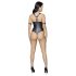 Cottelli Bondage - glinsende, ringet, åben body (sort) - L