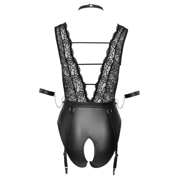 Cottelli Bondage - body med halsbånd - blonde - sort - M