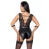 Cottelli Bondage - body med halsbånd - blonde - sort - L