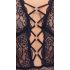 Cottelli Curves Plus Size - gennemsigtig mønstret body (sort)