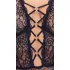 Cottelli Curves Plus Size - gennemsigtig mønstret bodystocking - sort