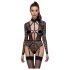 Cottelli - gennemsigtig stroppet bodystocking (sort)