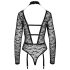 Cottelli - gennemsigtig stroppet bodystocking (sort)
