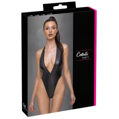 Cottelli Party - bodysuit med halsbånd - blank - sort - M