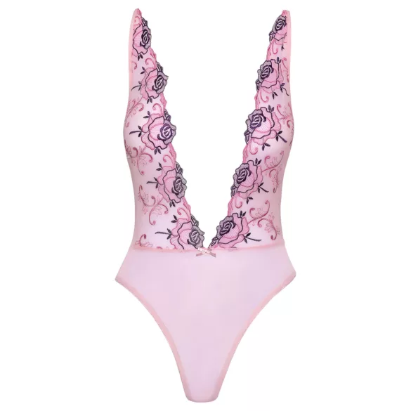 Kissable - body med blonder og broderi - pink