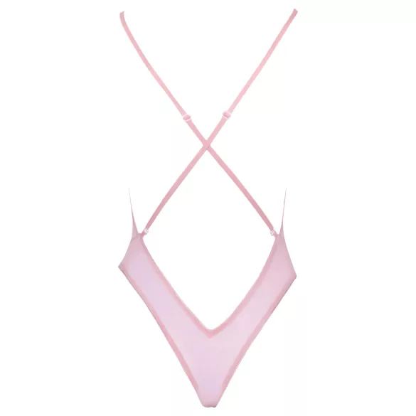 Kissable - body med blonder og broderi - pink - L/XL