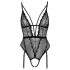 Cottelli - Åben, stroppet bodystocking med hofteholder (sort)