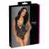 Cottelli Party - bodystocking med blomstermønster - sort