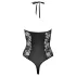 Cottelli Party - bodystocking med blomstermønster - sort