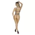 Abierta Fina - Åben, blondet bodystocking med strass (sort)