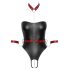 Cottelli Bondage - skinnende bodysuit og håndjern (sort)