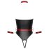 Cottelli Bondage - skinnende bodysuit og håndjern (sort)