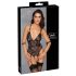 Cottelli Bondage - åben bodysuit med håndjern (sort)