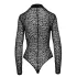 Noir - leopardmønstret langærmet body (sort)