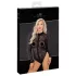 Noir - leopardmønstret langærmet body (sort) - M