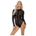 Noir - leopardmønstret langærmet body (sort) - M