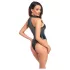 Noir - skinnende halterneck bodysuit (sort)