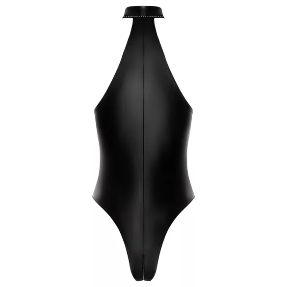 Noir - skinnende halterneck bodysuit (sort)