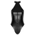Noir - skinnende halterneck bodysuit (sort) - L