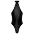 Noir - skinnende halterneck bodysuit (sort) - XL