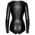 Noir - bodystocking med lange ærmer - blank - sort