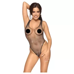 Cottelli - netbody med rhinsten - sort - S-L