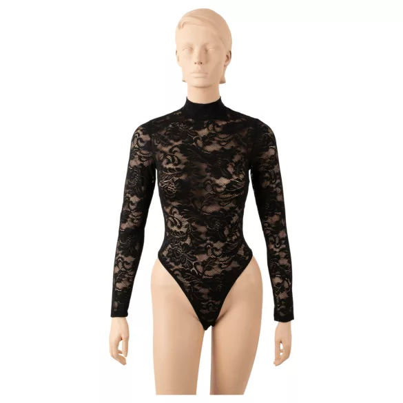 Cottelli - langærmet blondebody (sort) - S