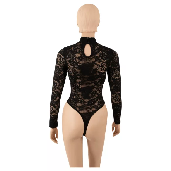 Cottelli - langærmet blondebody (sort) - S - M