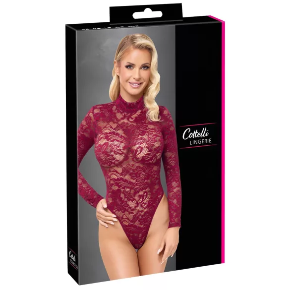 Cottelli - gennemsigtig blonde body (rød) - L