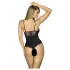 Obsessive Luvae - bodystocking - gennemsigtig bryst - sort - L/XL