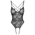 Cottelli - transparent åben blondebody - sort - XL