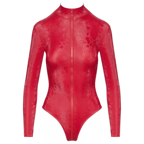 Cottelli - bodystocking - slangeskindsmønster - rød