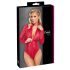 Cottelli - rød bodystocking med slangeskindsmønster