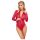 Cottelli - rød bodystocking med slangeskindsmønster - L