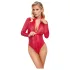 Cottelli - bodystocking - slangeskindsmønster - rød - L