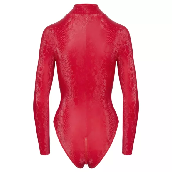 Cottelli - bodystocking - slangeskindsmønster - rød - L