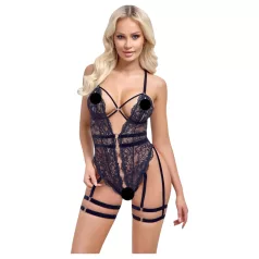 Cottelli - åben seksuel body med stropper - sort - M