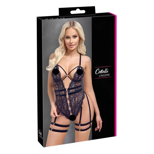 Cottelli - åben seksuel body med stropper - sort - M
