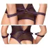 Cottelli Bondage - åben body og håndledsmanchetter (mørkelilla) - L