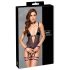 Cottelli Bondage - Åben body & armmanchet (sort) - XL