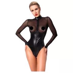 Noir - bodystocking - gennemsigtige paneler - sort