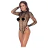 Cottelli - åben bodystocking med striber - sort - S-L