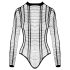 Cottelli - stribet åben bodysuit (sort) - S-L